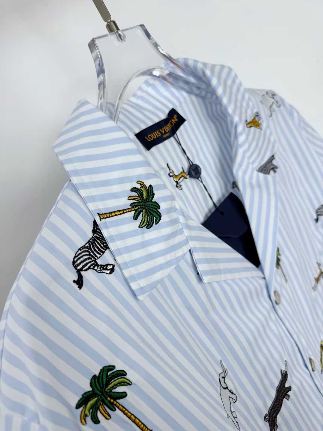 LV x The Darjeeling Limited embroidered striped short-sleeved shirt