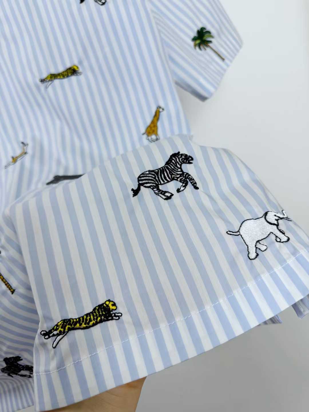 LV x The Darjeeling Limited embroidered striped short-sleeved shirt