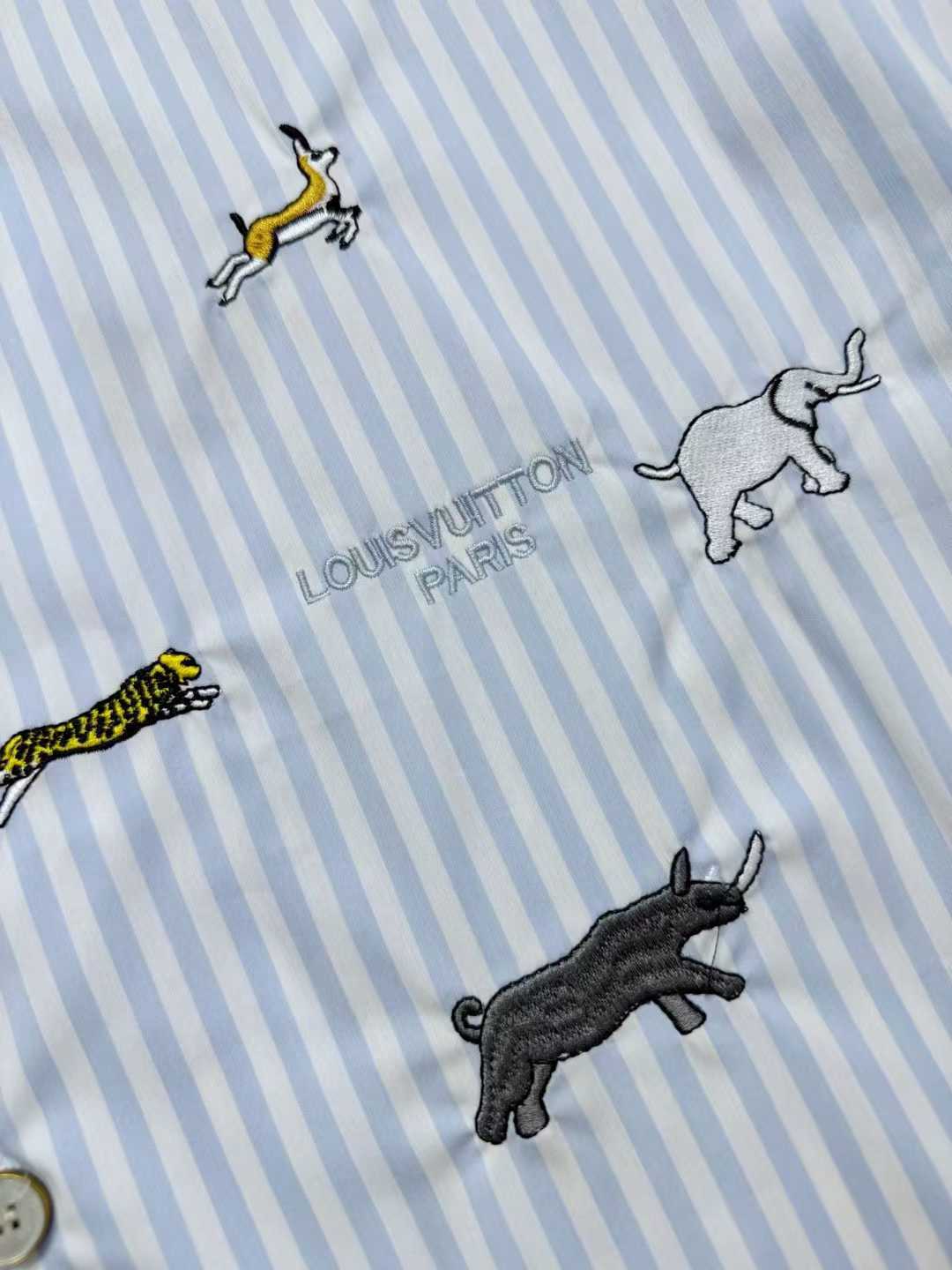 LV x The Darjeeling Limited embroidered striped short-sleeved shirt