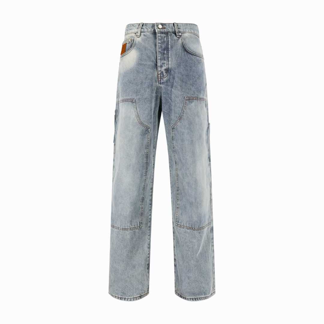 LV Double Knee jeans in a light blue washed finish