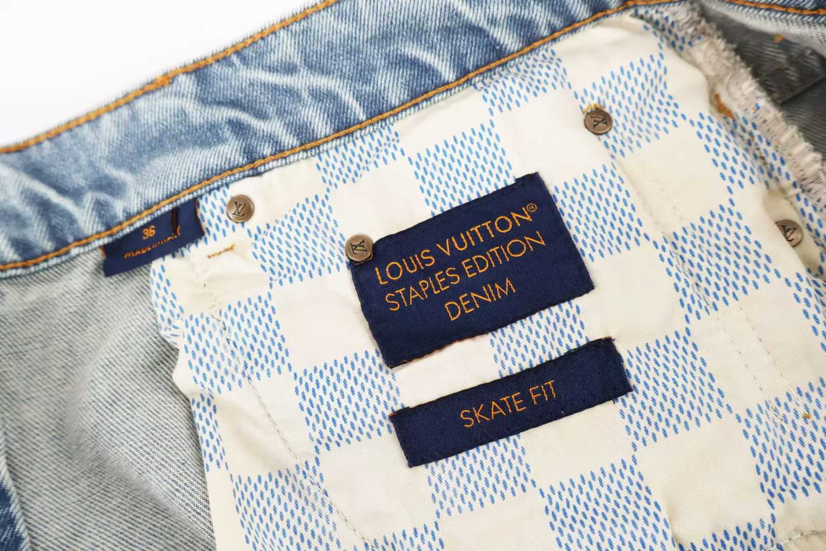 LV Double Knee jeans in a light blue washed finish