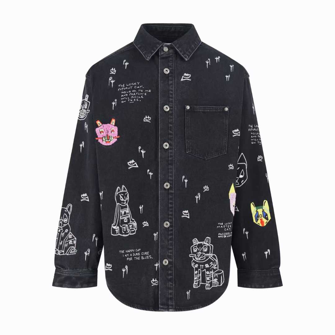 Loewe x Louis Wain embroidered denim overshirt