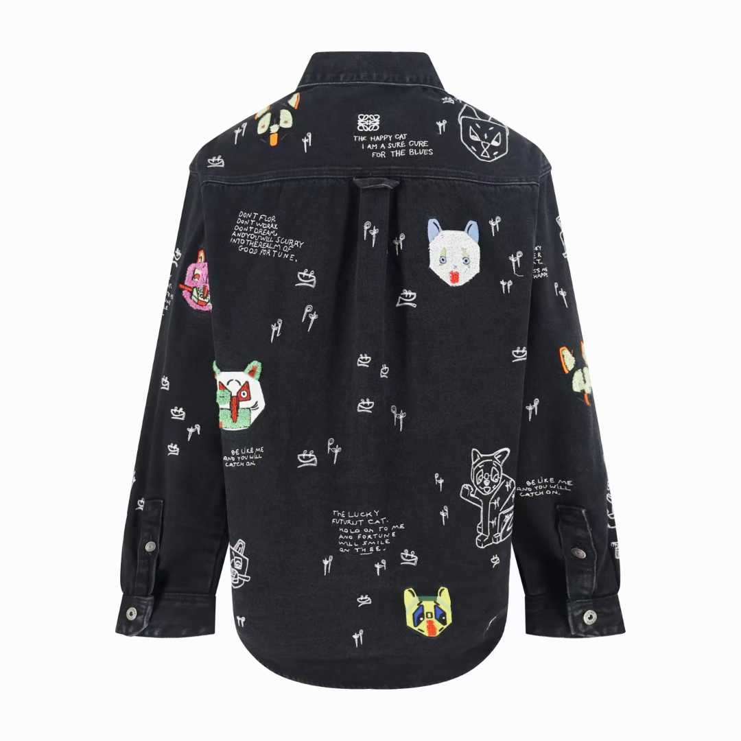 Loewe x Louis Wain embroidered denim overshirt