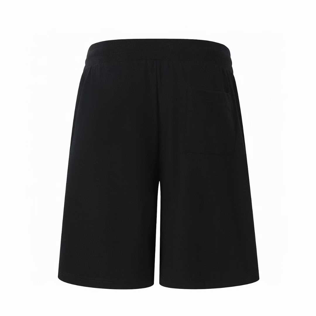 LV Embellished Jersey Shorts featuring a tone-on-tone iridescent rhinestone LV signature on the leg