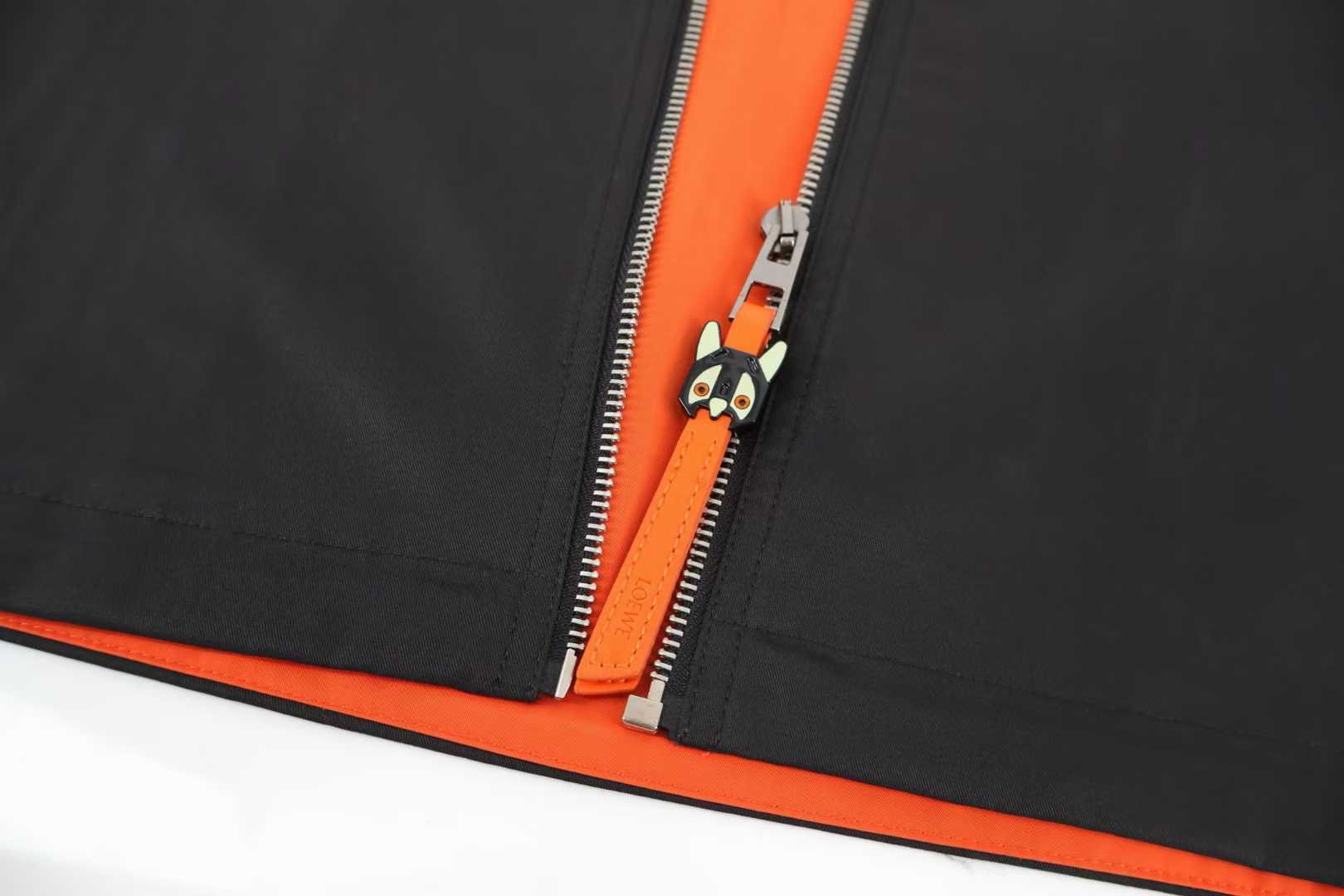 Loewe x Louis Wain cotton gabardine zip-up overshirt features a leather patch pocket adorned with a "Futurist Cat" intarsia