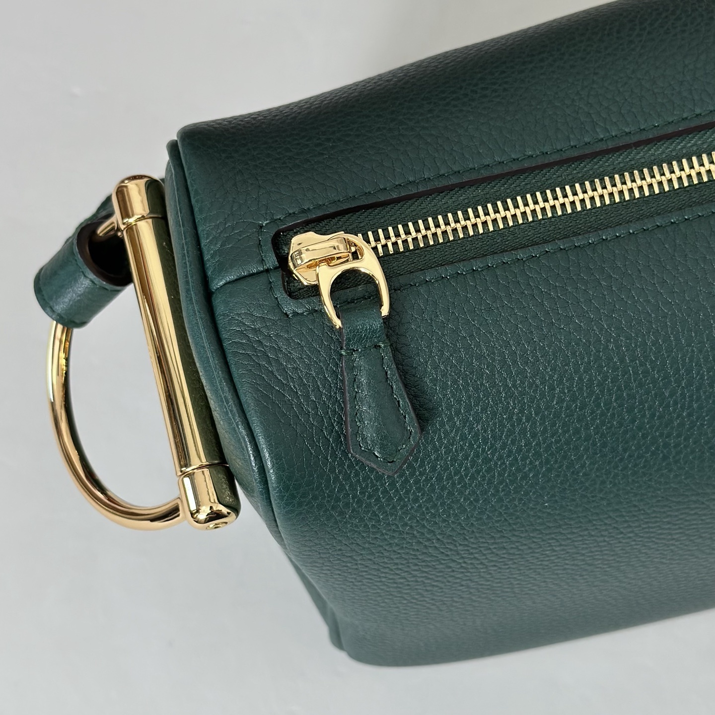 Gucci Half Horsebit mini bag in green grained leather